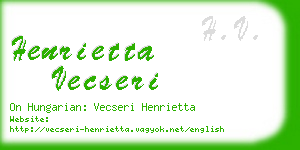 henrietta vecseri business card